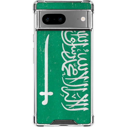 Saudi Arabia Flag Distressed Google Pixel 8 Clear Case
